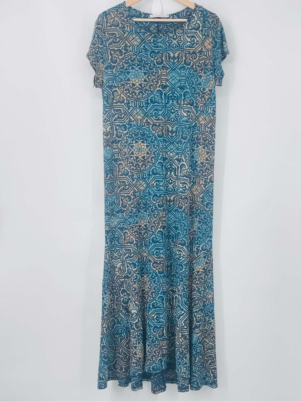 Peruvian‎ connection medallion abstract tile  print maxi long dress Sz Large